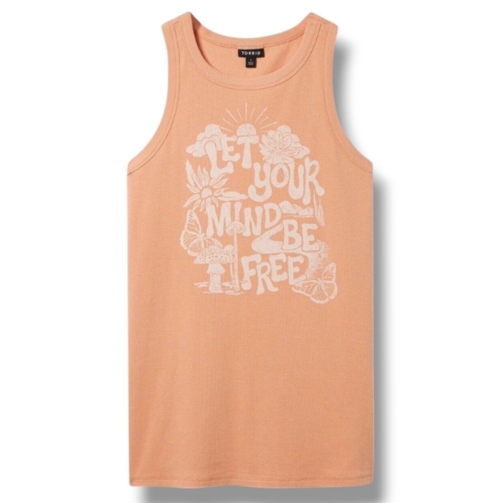 Torrid Womens Be Free‎ Fitted Cotton Rib Crew Neck Tank Top Size Torrid  5